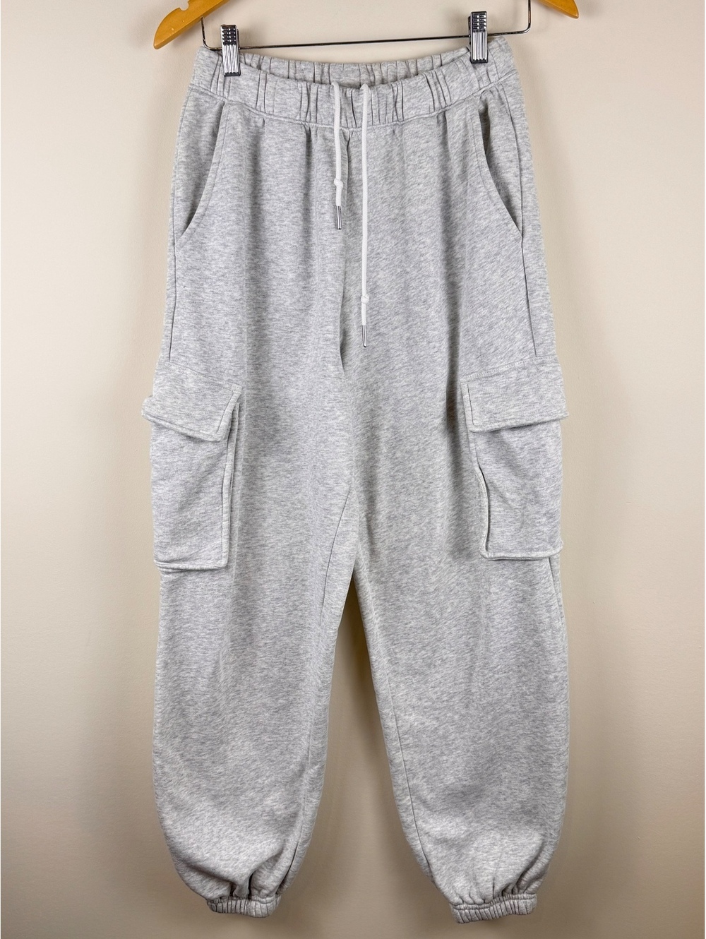 Abercrombie & Fitch Gray Fleece Cargo Jogger Sweatpants Size S Utility Y2K